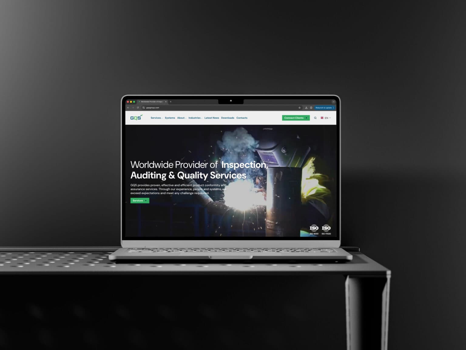 GQS Group website displayed on desktop