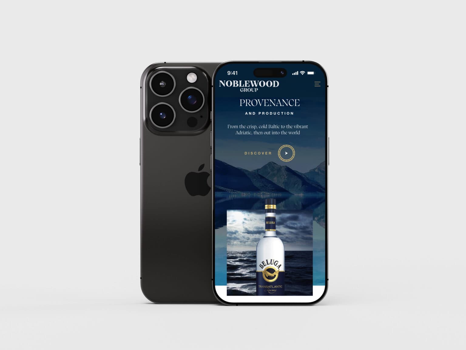 Noblewood Group website displayed on mobile